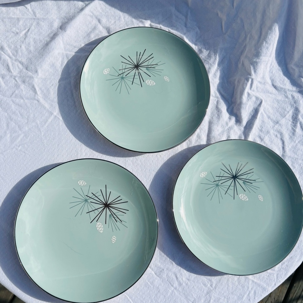 Franciscan Fine China Silver Pine 8 Inch Salad Plates Set of 3